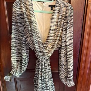 Express Zebra Print Jumpsuit